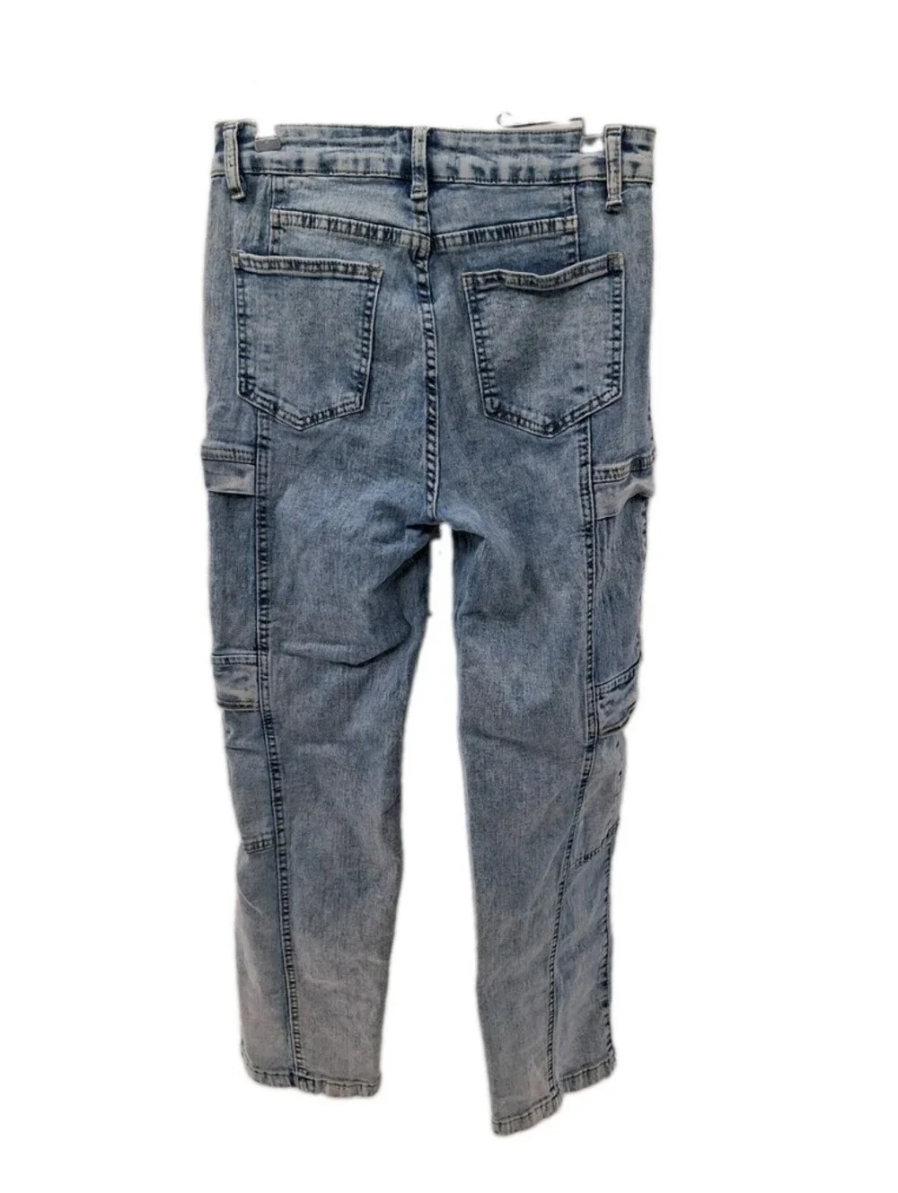 Your Cute Jeans Women 7 Light Blue Denim Acid Wash Mid Rise Stretch Cargo Casual